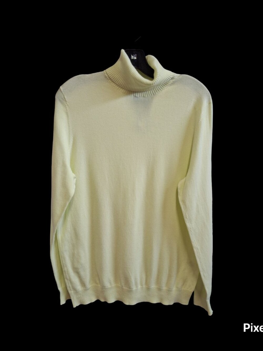 Lands End neon green turtleneck sweater size L